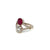 Victorian Certified Natural Unheated Ruby Diamond Vous et Moi Ring