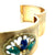 Mario Buccellati Tutti Frutti Sapphire Emerald 1960 Gold Cuff Bracelet
