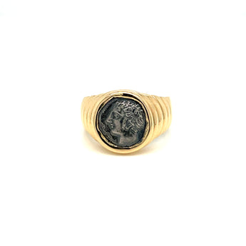 Bulgari Monete Ancient Silver Coin Gold Bold Ring