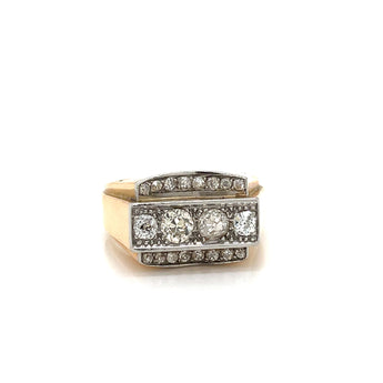 Art Deco Diamond Gold Cocktail Ring