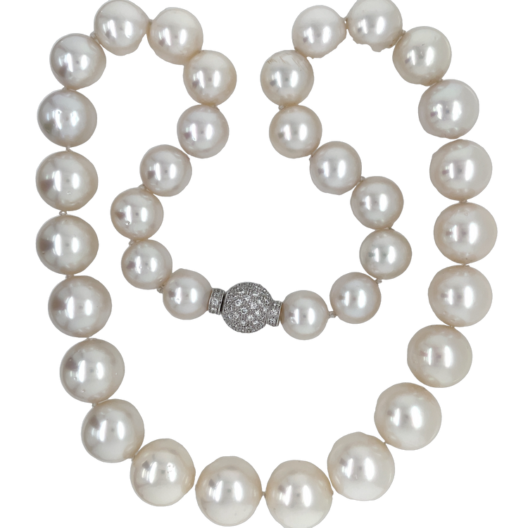 Australian White Pearl Diamond Necklace