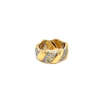 David Webb Diamond Gold Band Ring