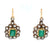 Art Deco Certificate Colombia Emerald Diamond Gold Drop Earrings, 1930s