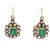 Art Deco Certificate Colombia Emerald Diamond Gold Drop Earrings, 1930s