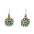 Art Deco Certificate Colombia Emerald Diamond Gold Drop Earrings, 1930s