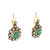 Art Deco Certificate Colombia Emerald Diamond Gold Drop Earrings, 1930s