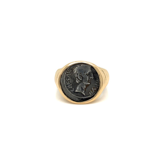 Bulgari Monete Roman Imperatorial Silver Coin Gold Ring