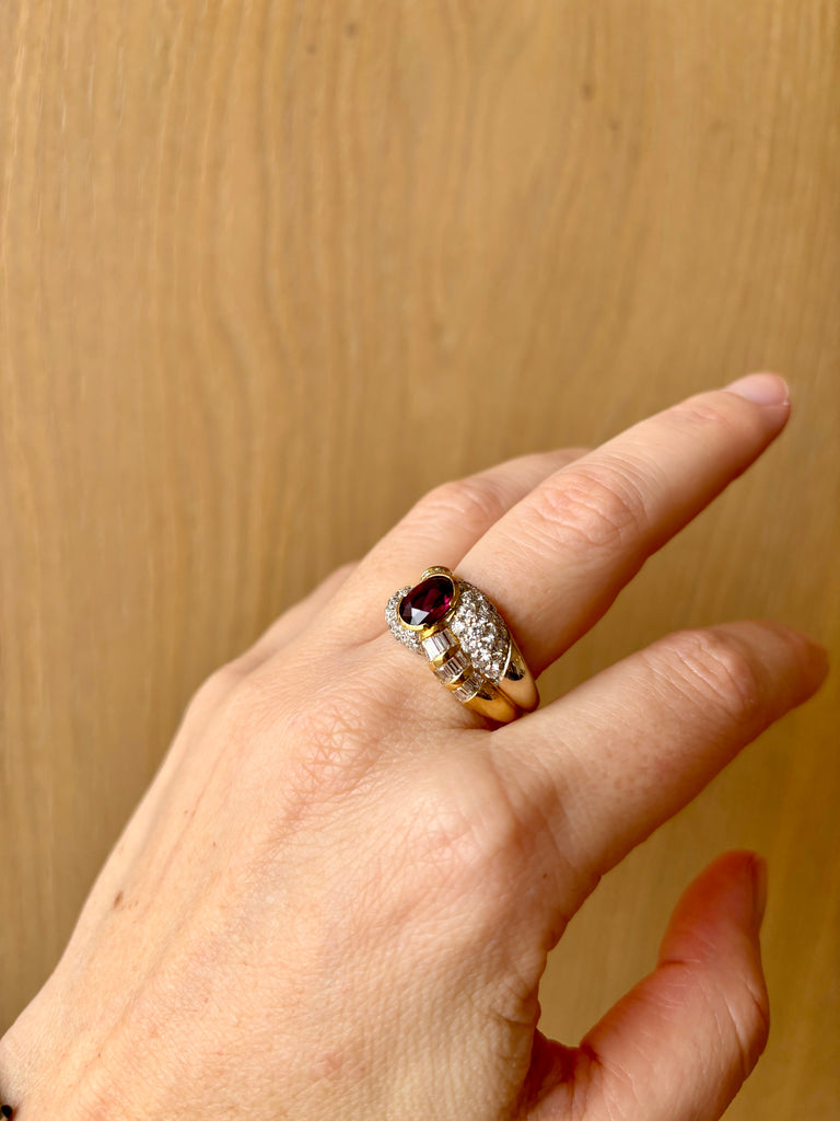 Amazon.com: 14k Solid Gold Ruby Stone Ring | 14k Gold Natural Ruby Ring |  Diamond and Ruby Ring | Stackable Ring | Three Stone Rings | Wedding Jewelry  : Handmade Products