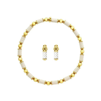 Bulgari Chandra Porcelain Gold Demi Parure