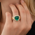 Bvlgari Cabochon Emerald and Diamond “Trombino” Ring, Rome, 1970s