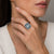Art Deco Aquamarine Sapphire Diamond Ring 18k Gold, 1930s