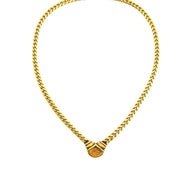 Bulgari 1980s Citrine and Sapphire Curb Link Necklace