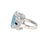 Art Deco 12 Carat Aquamarine Diamond Sapphire Gold Ring