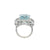 Art Deco 12 Carat Aquamarine Diamond Sapphire Gold Ring