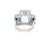 Art Deco 12 Carat Aquamarine Diamond Sapphire Gold Ring