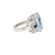 Art Deco 12 Carat Aquamarine Diamond Sapphire Gold Ring