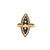 Belle Epoque Diamond Gold and Silver Shuttle Ring
