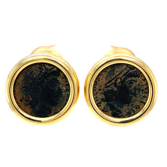 Bulgari Certified Monete Gold Rare Ancient Coin Earrings