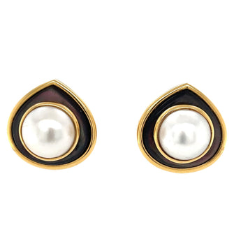 Marina B Black Mother-of-pearl Gold  Earrings