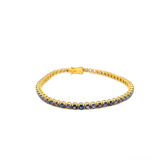 CTW 6 Natural Blu Sapphire Gold Tennis Bracelet