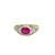Belle Epoque Certified Burma Ruby No Heat Diamond Engraved Gold Ring