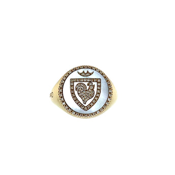 Mother-of-Pearl Diamonds Chantecler Gold Ring