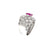 Vintage Certified No Heat Burma Ruby Diamond Engraved Gold Ring