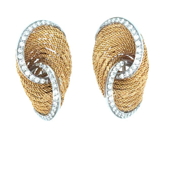 Harpo's Italia Diamond Gold Clip-on Earrings