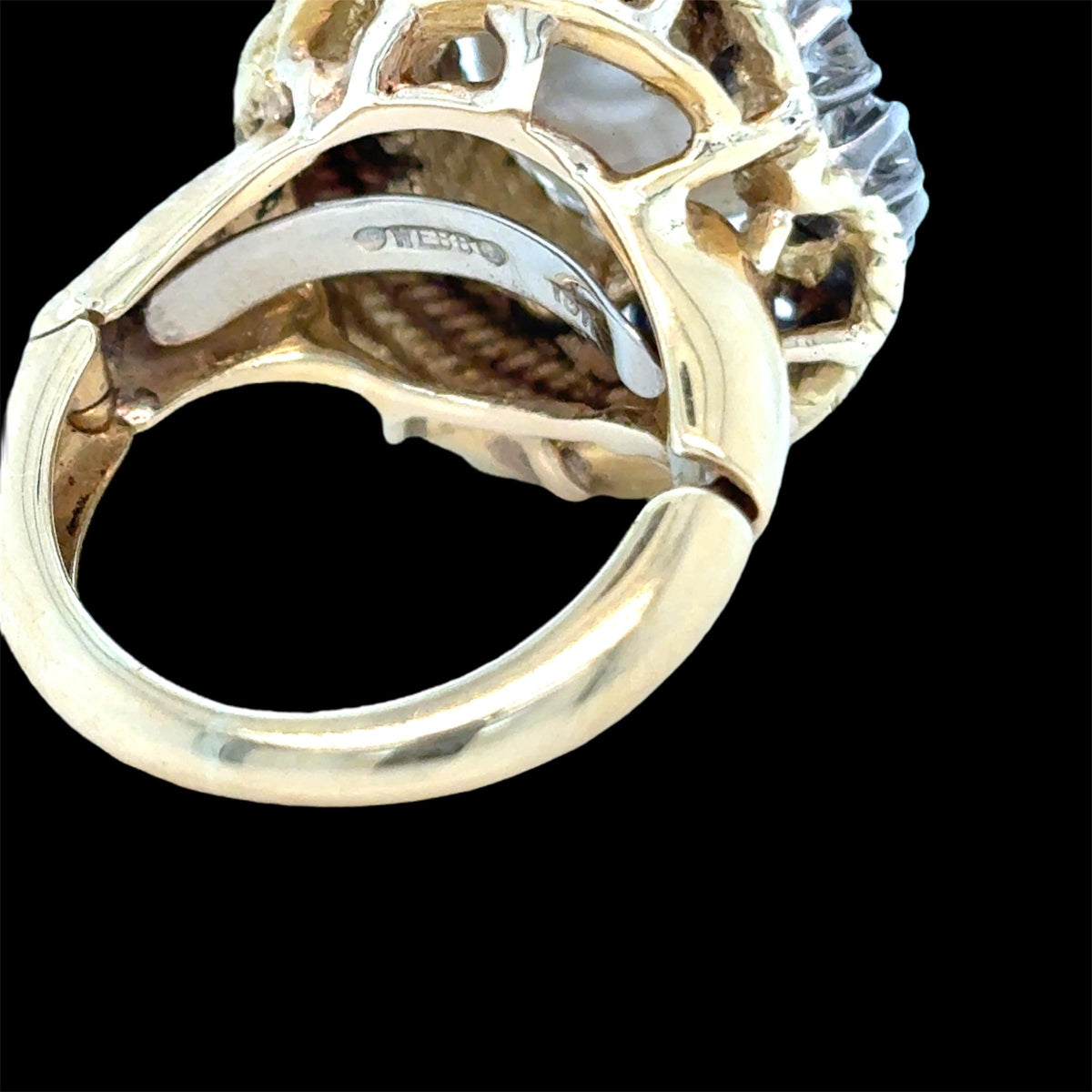 David Webb Yellow Gold South Sea Pearl  Diamond Turban Ring