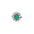 Late 19th century 2.00 Carat Emerald Diamond Gold/Silver Cluster Ring