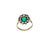 Late 19th century 2.00 Carat Emerald Diamond Gold/Silver Cluster Ring