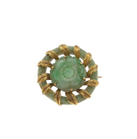 Mario Buccellati Jadeite and gold brooch