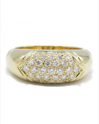 Bulgari Tronchetto Diamond Gold Band Ring