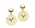 Vintage Chantecler Capri Rooster Logo Earrings in 18k Gold and Diamonds