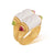 Bulgari Doppio Chandra Porcelain Tourmaline Peridot Gold Ring