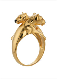 Cartier Panthère Double Head Emerald Yellow Gold Ring