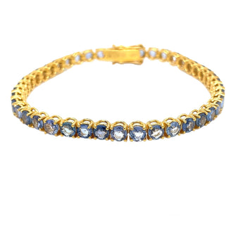 CTW 11 Natural Blu Sapphire Gold Tennis Bracelet