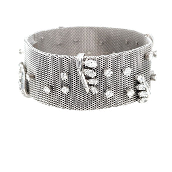 Retro Platinum Fabric Bracelet with 7.50 cttw Diamonds