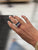 Belle Epoque three - row ruby, sapphire and diamond gold ring