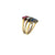 Belle Epoque three - row ruby, sapphire and diamond gold ring