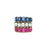 Belle Epoque three - row ruby, sapphire and diamond gold ring