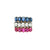Belle Epoque three - row ruby, sapphire and diamond gold ring
