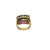 Belle Epoque three - row ruby, sapphire and diamond gold ring
