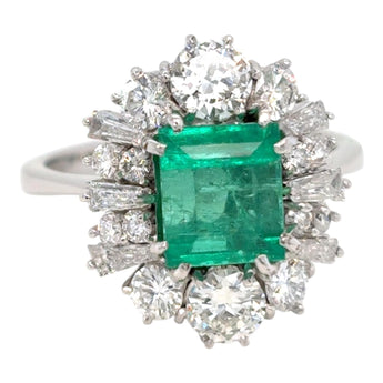 2.0 Carat Colombian Emerald Diamond Gold Ring