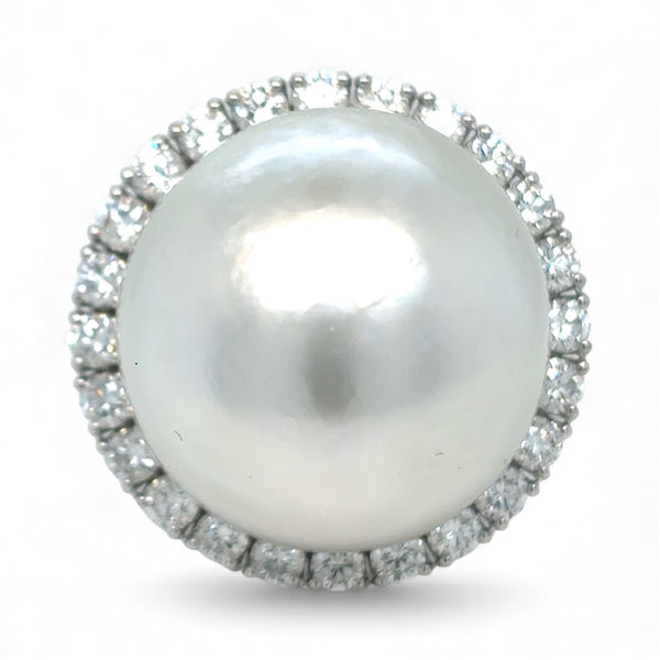 South Sea Pearl Diamond Retro Gold Ring