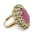 Vintage 12 Carat Natural Rubelite Diamond Cocktail Ring
