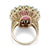 Vintage 12 Carat Natural Rubelite Diamond Cocktail Ring