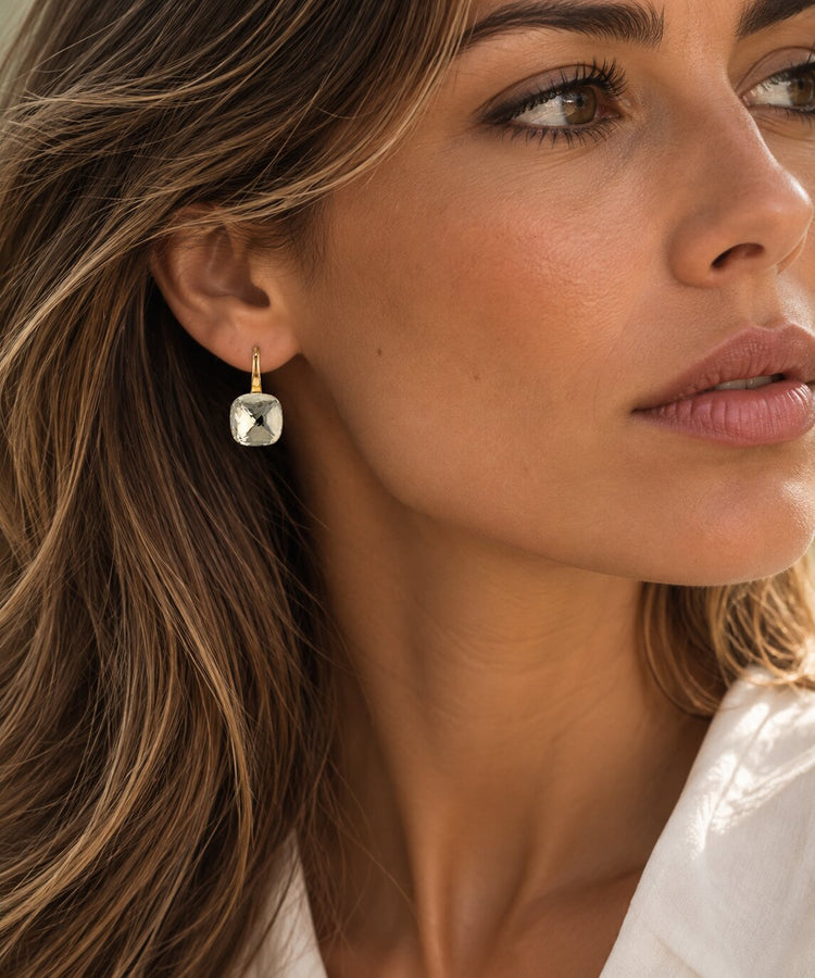 Pomellato Nudo Classic White Topaz 18K Yellow Gold Drop Earrings