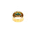 Bulgari Emerald Diamond Trombino Gold ring, CA. 1970s