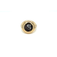 Bulgari Monete Ancient Silver M. Porcius Cato, Quinario, Roma, 89 a.C. Gold Ring